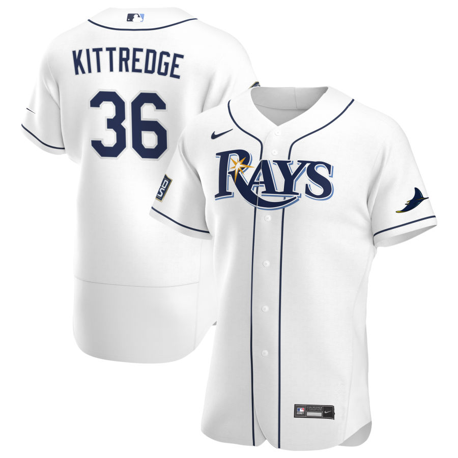 Tampa Bay Rays #36 Andrew Kittredge Men Nike White Home 2020 World Series Bound Authentic Player MLB Jersey->tampa bay rays->MLB Jersey